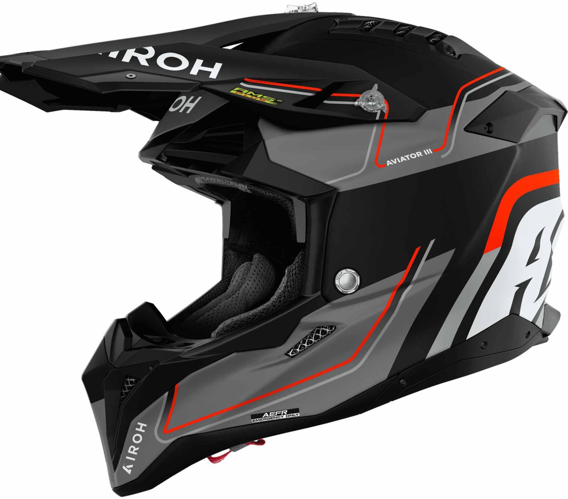 Airoh Aviator 3 Leader Kapalı Kask Siyah/Gri/Turuncu