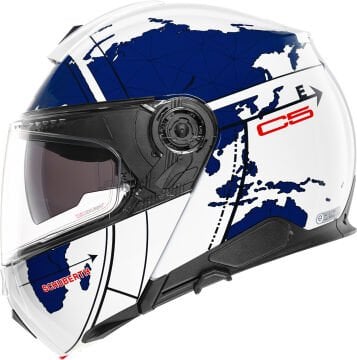 Schuberth C5 Globe Çene Açılır Kask Beyaz-Mavi
