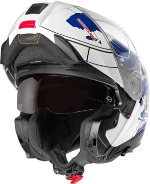 Schuberth C5 Globe Çene Açılır Kask Beyaz-Mavi