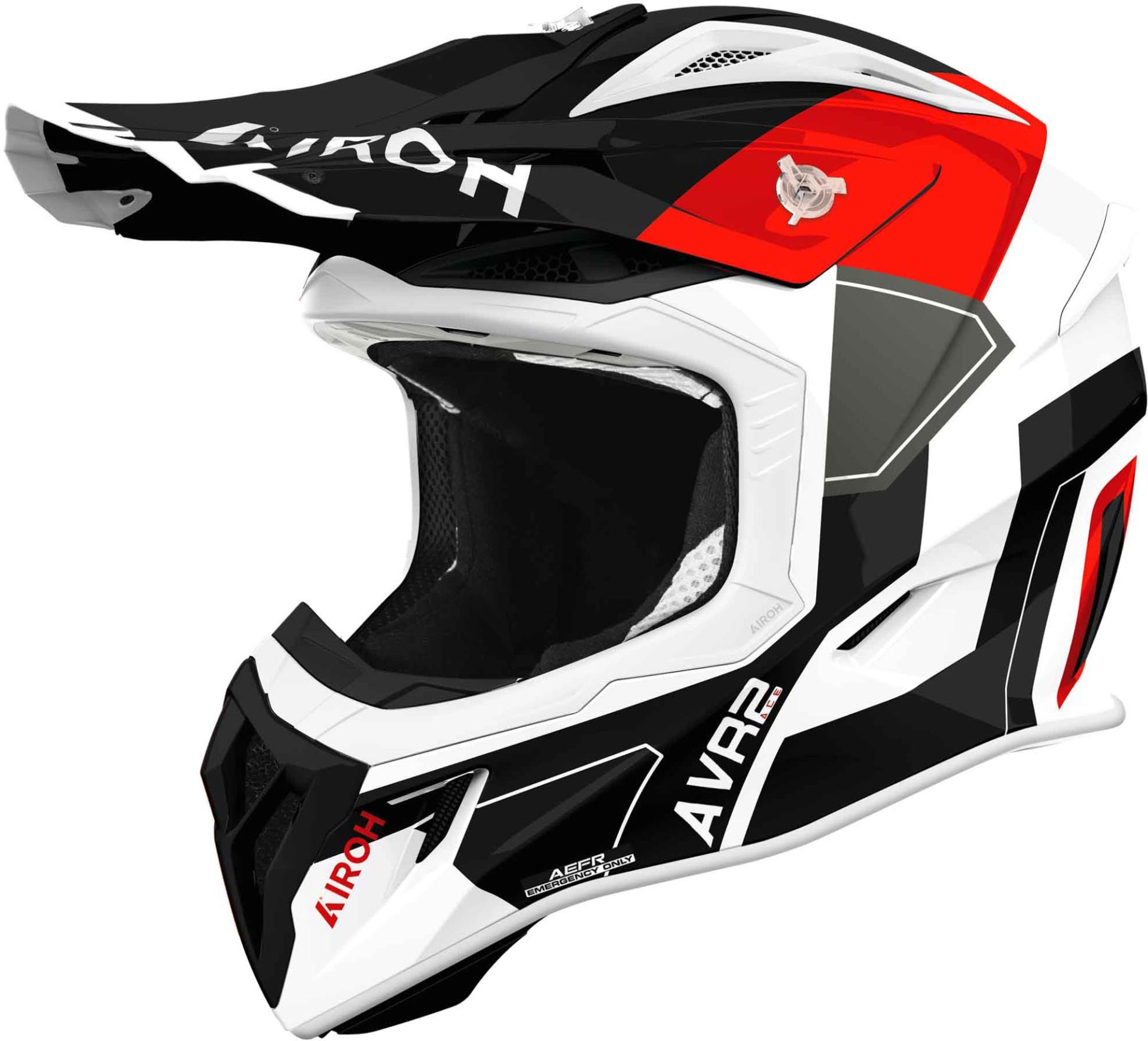 Airoh Aviator Ace 2 Shield Kapalı Kask Siyah-Beyaz-Kırmızı
