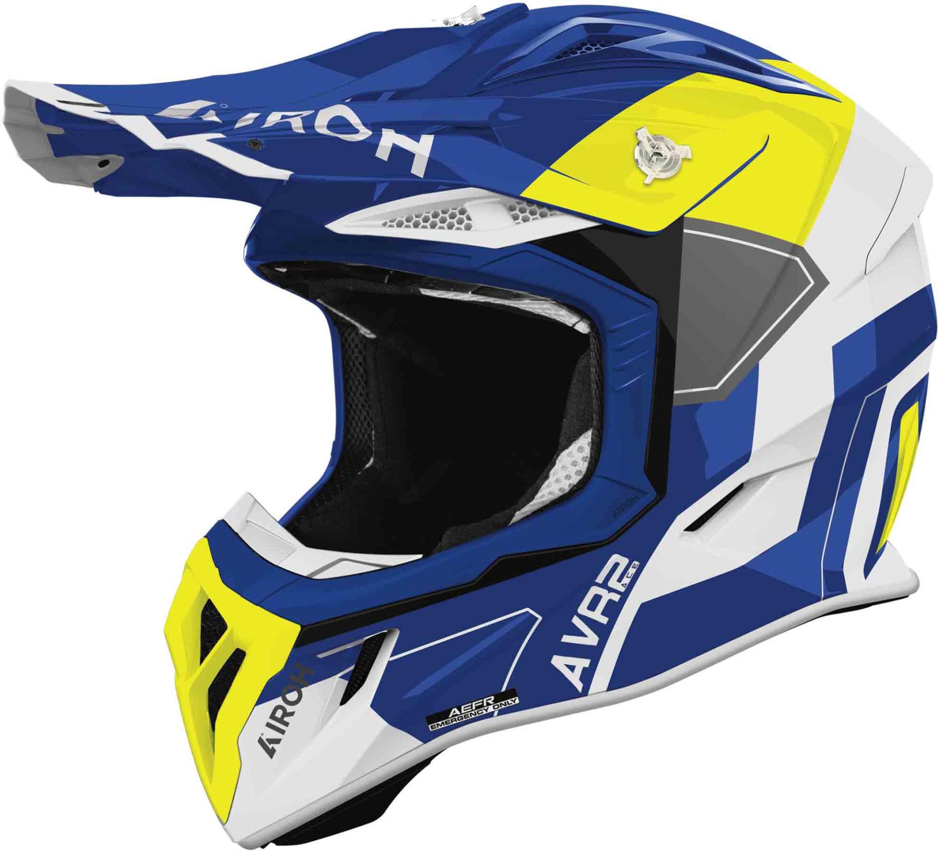 Airoh Aviator Ace 2 Shield Kapalı Kask Mavi-Beyaz-Sarı