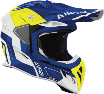 Airoh Aviator Ace 2 Shield Kapalı Kask Mavi-Beyaz-Sarı
