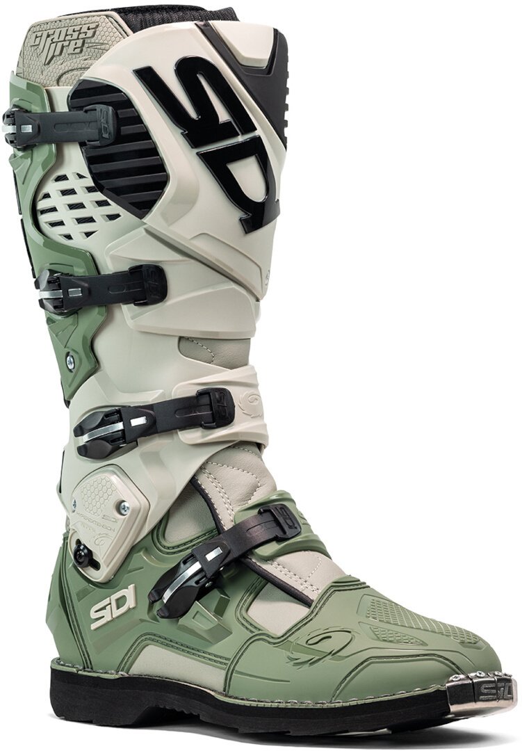 Sidi Crossfire 3 Motocross Bot Yeşil/Bej