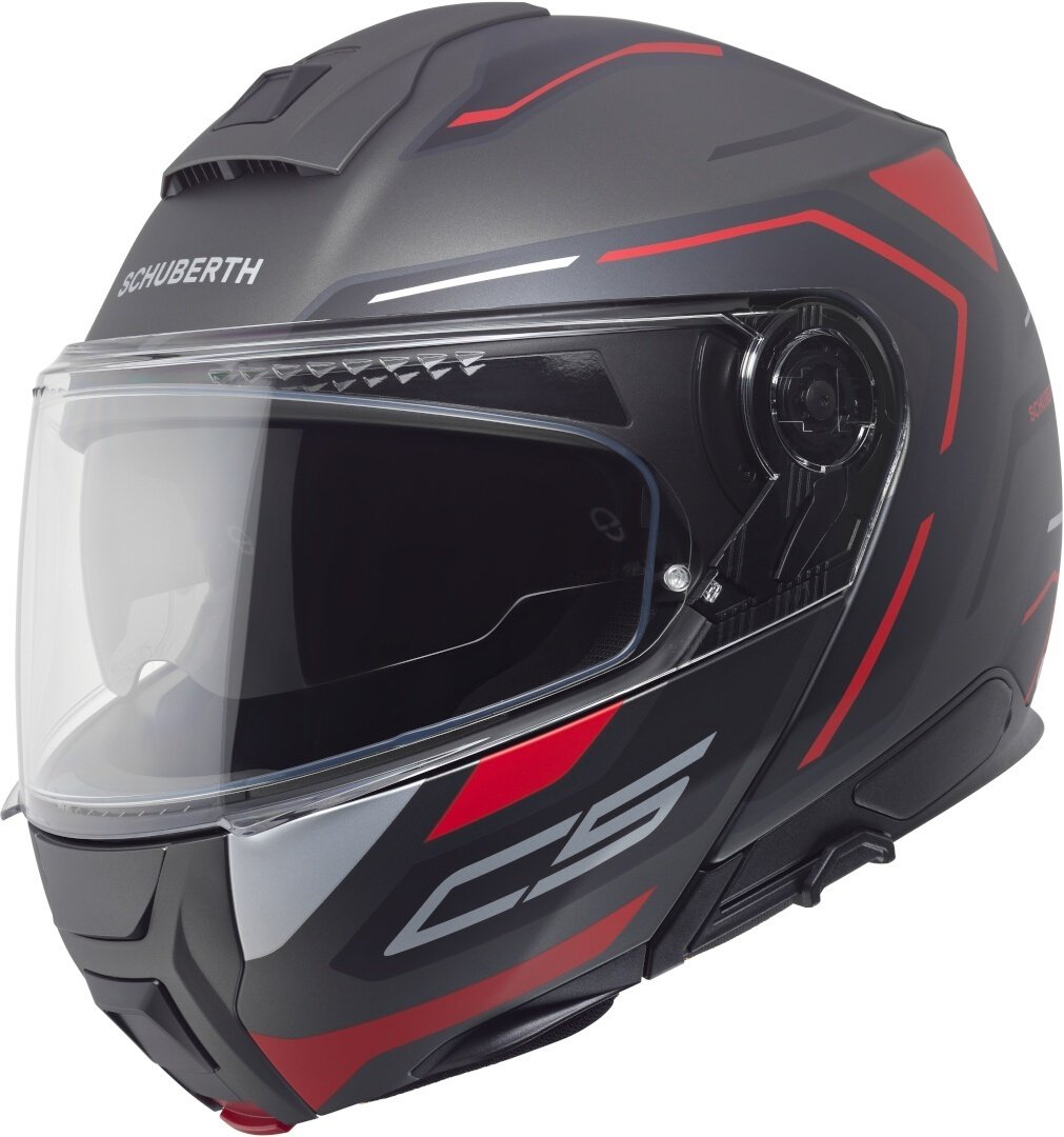 Schuberth C5 Omega Çene Açılır Kask Anthracite Matt/Black/Red