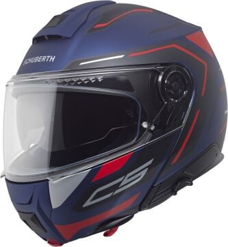 Schuberth C5 Omega Çene Açılır Kask Mat Mavi-Kırmızı