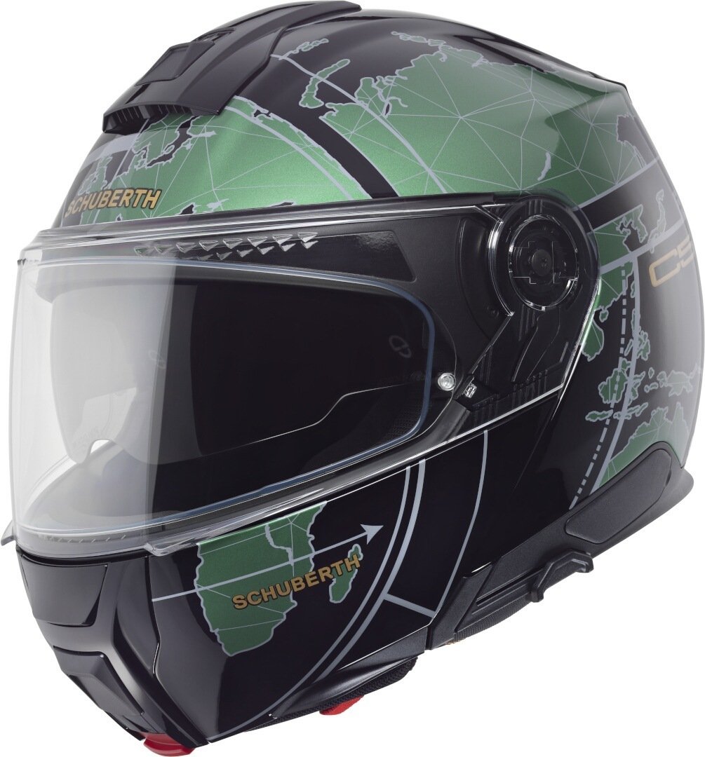 Schuberth C5 Globe Çene Açılır Kask Mat Siyah-Yeşil