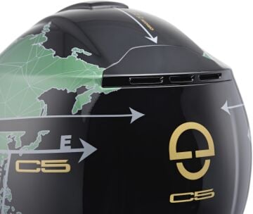 Schuberth C5 Globe Çene Açılır Kask Mat Siyah-Yeşil