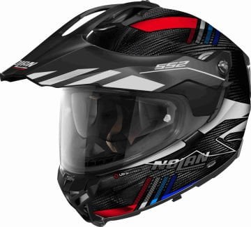 Nolan X-552 Ultra Carbon Wingsuit N-Com Kapalı Kask Siyah Mat/Gri/Kırmızı