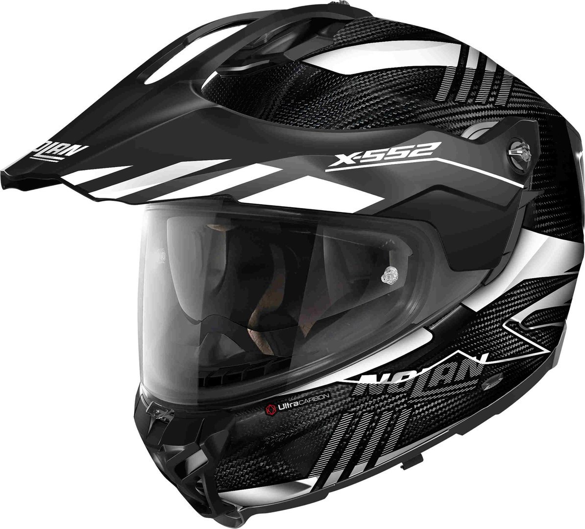 Nolan X-552 Ultra Carbon Wingsuit N-Com Kapalı Kask Mat Siyah/Beyaz