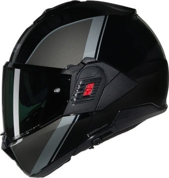 Nolan N120-1 Verniciatura Speciale N-Com Çene Arkaya Açılır Kask Siyah/Gri/Gümüş