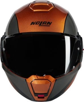 Nolan N120-1 Verniciatura Speciale N-Com Çenesi Arkaya Açılır Kask Siyah/Turuncu