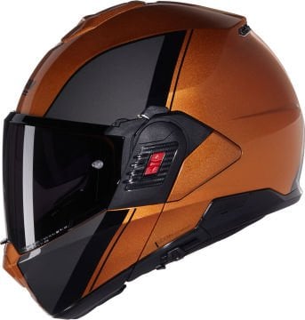 Nolan N120-1 Verniciatura Speciale N-Com Çenesi Arkaya Açılır Kask Siyah/Turuncu