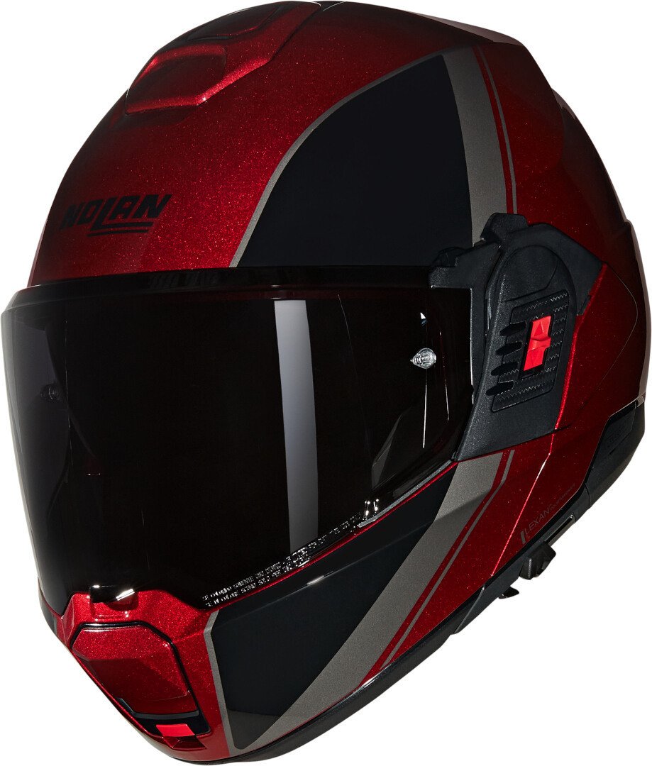 Nolan N120-1 Verniciatura Speciale N-Com Çenesi Arkaya Açılır Kask Kırmızı/Siyah