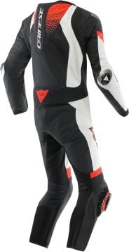 Dainese Laguna Seca 6 Tek Parça Motosiklet Deri Tulum Siyah-Beyaz-Kırmızı