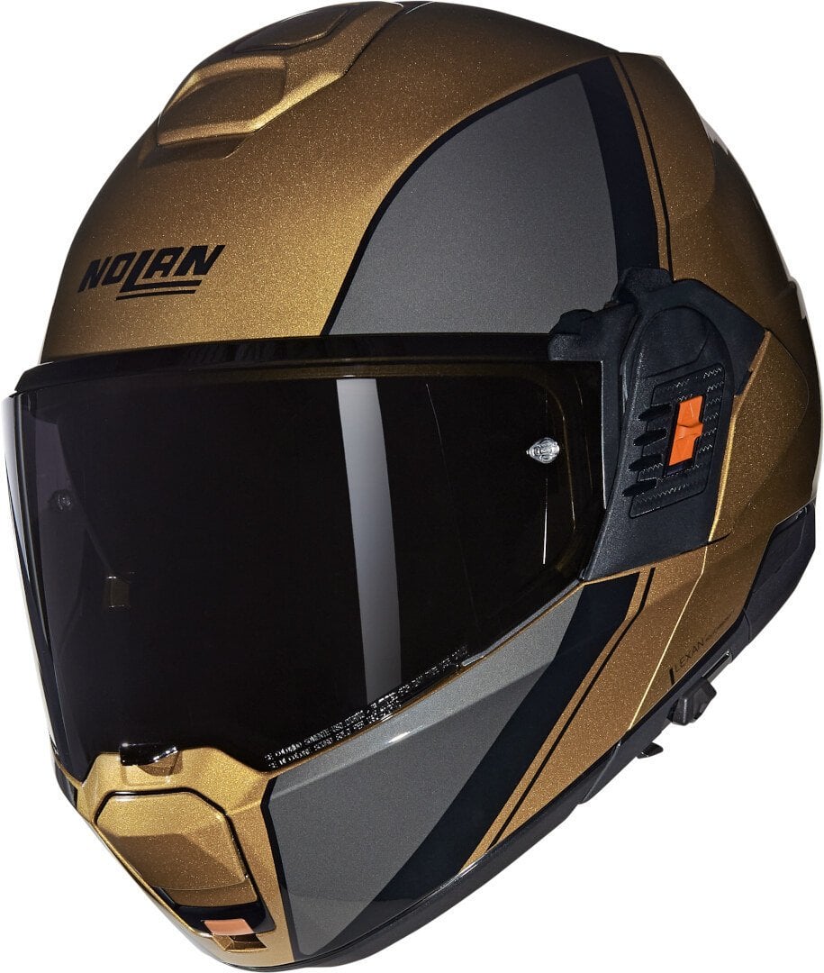 Nolan N120-1 Verniciatura Speciale N-Com Çenesi Arkaya Açılır Kask Koyu Sarı/Gri