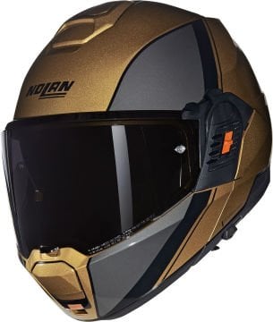 Nolan N120-1 Verniciatura Speciale N-Com Çenesi Arkaya Açılır Kask Koyu Sarı/Gri