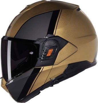 Nolan N120-1 Verniciatura Speciale N-Com Çenesi Arkaya Açılır Kask Koyu Sarı/Gri
