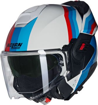 Nolan N120-1 Classico Nobile N-Com Çenesi Arkaya Açılır Kask Mavi