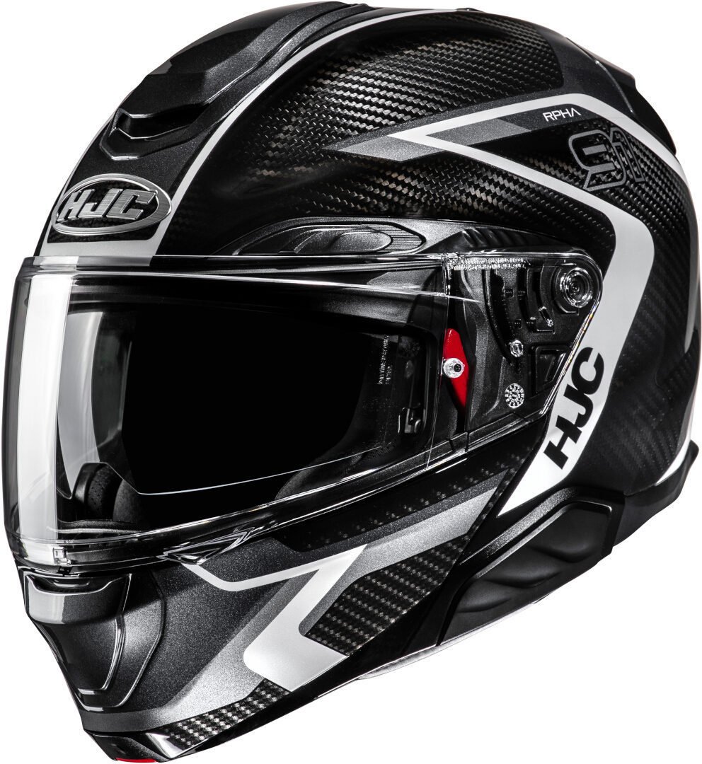 HJC RPHA 91 Karbon Lagos Çene Açılır Kask Siyah-Beyaz