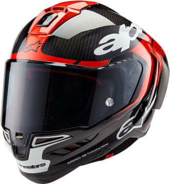 Alpinestars Supertech R10 Elements Kapalı Kask Carbon Siyah-Kırmızı