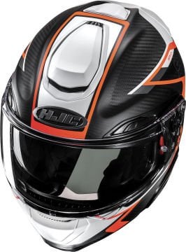 HJC RPHA 91 Karbon Lagos Çene Açılır Kask Siyah-Turuncu