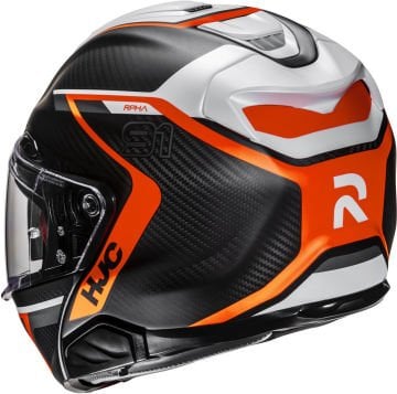 HJC RPHA 91 Karbon Lagos Çene Açılır Kask Siyah-Turuncu