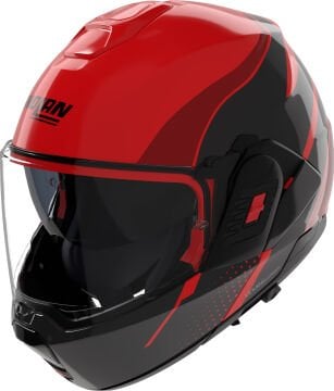 Nolan N120-1 Fluente Çene Arkaya Açılır Kask Siyah/Kırmızı