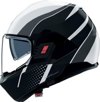 Nolan N120-1 Fluente Çene Arkaya Açılır Kask Siyah-Beyaz