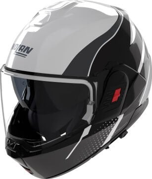 Nolan N120-1 Fluente Çene Arkaya Açılır Kask Siyah-Beyaz