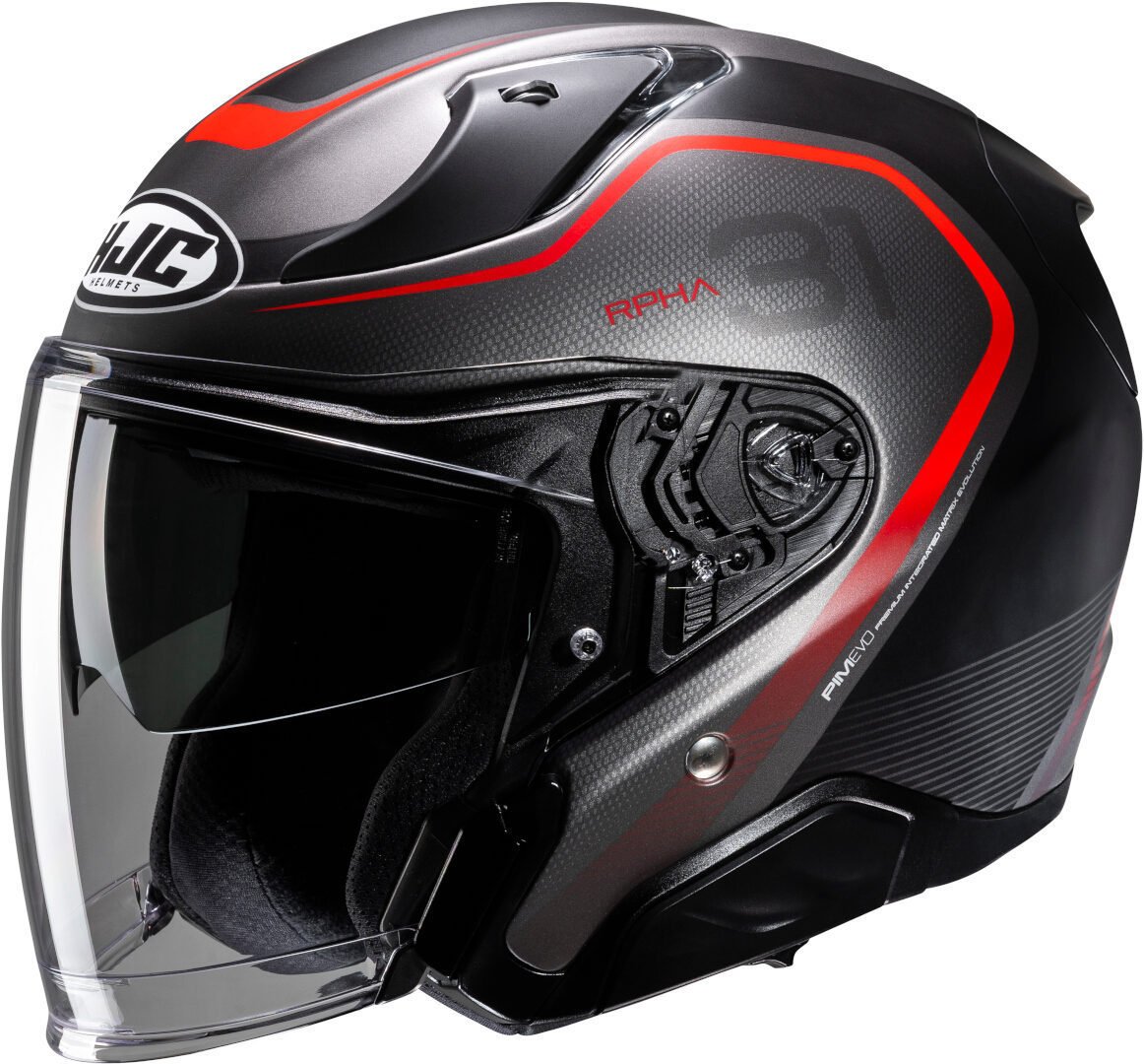 HJC RPHA 31 Kouv Açık Kask Siyah-Kırmızı