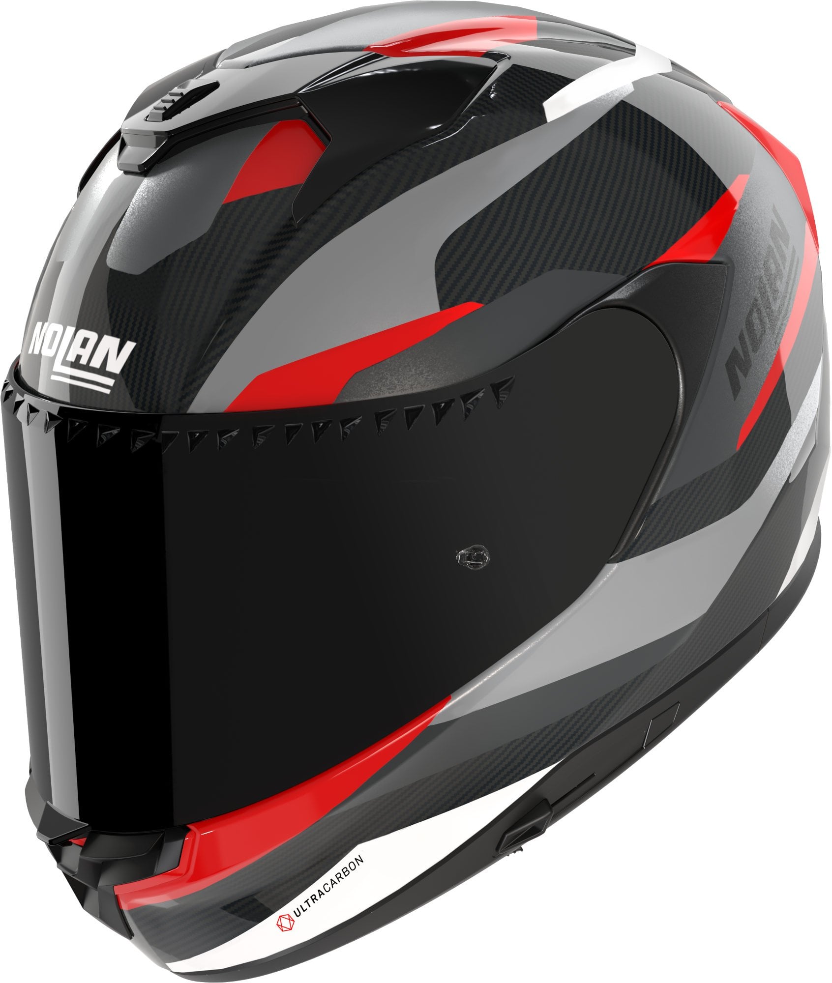 Nolan X-904 Ultra Karbon Calibro Kapalı Kask Siyah-Gri-Kırmızı