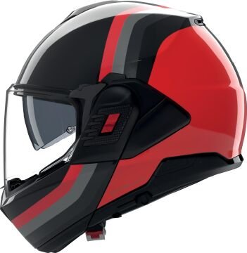 Nolan N120-1 Lineo N-Com Çene Arkaya Açılır Kask Siyah/Kırmızı