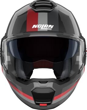 Nolan N120-1 Lineo N-Com Çene Arkaya Açılır Kask Siyah/Kırmızı