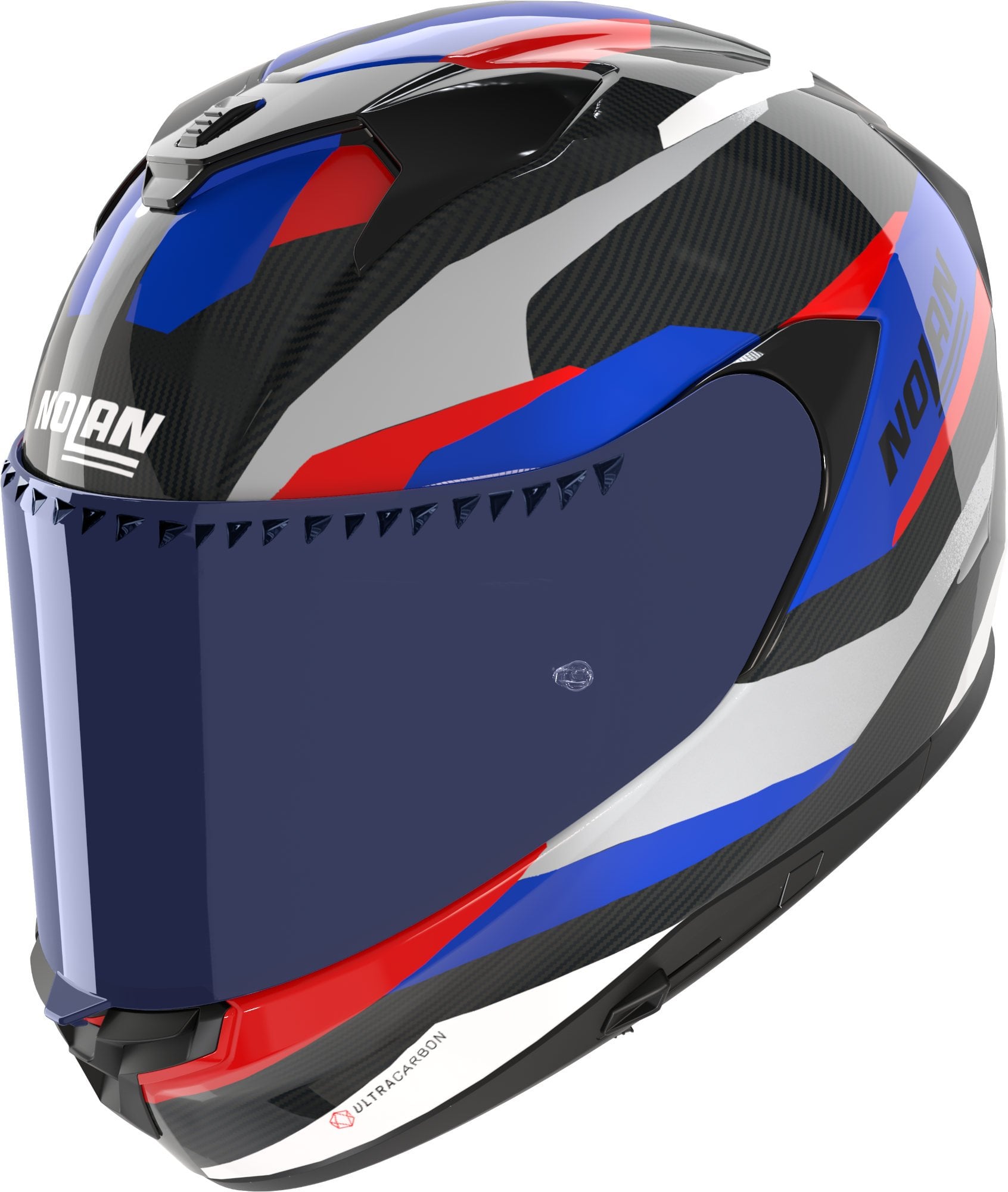 Nolan X-904 Ultra Karbon Calibro Kapalı Kask Siyah-Mavi-Kırmızı