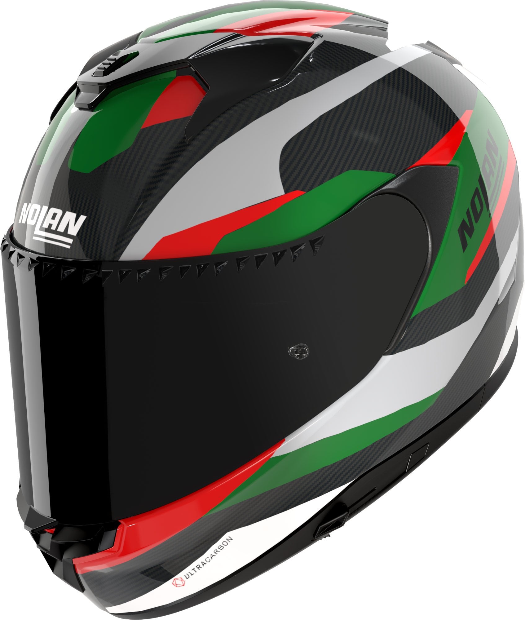 Nolan X-904 Ultra Karbon Calibro Kapalı Kask Siyah-Yeşil-Kırmızı