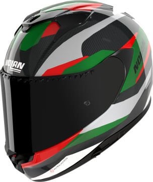Nolan X-904 Ultra Karbon Calibro Kapalı Kask Siyah-Yeşil-Kırmızı