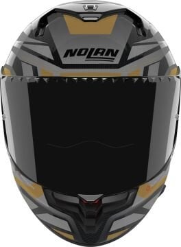 Nolan X-904 Ultra Carbon Rombo I-ESS Kapalı Kask Gri-Altın