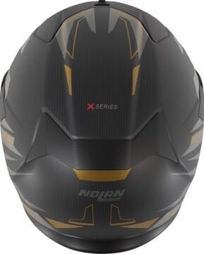 Nolan X-904 Ultra Carbon Rombo I-ESS Kapalı Kask Gri-Altın