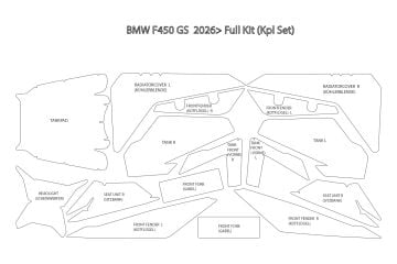 BMW F 450 GS 2026 Wunderlich Boya Koruma Filmi Seti Şeffaf