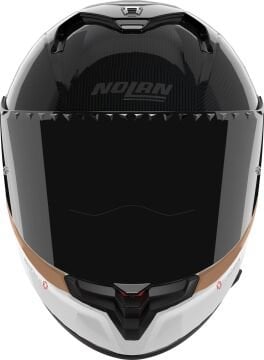 Nolan X-904 Ultra Karbon Verniciatura Kapalı Kask Beyaz-Kahve