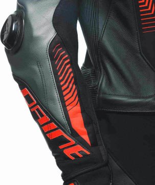 Dainese Laguna Seca 5 2 Parça Motosiklet Deri Tulum Siyah-Gri-Kırmızı