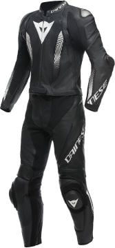 Dainese Laguna Seca 5 2 Parça Motosiklet Deri Tulum Siyah-Beyaz