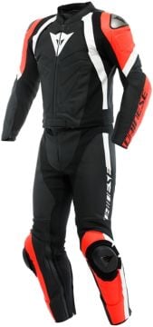 Dainese Avro 4 2 Parça Motosiklet Deri Tulum Siyah-Kırmızı-Beyaz