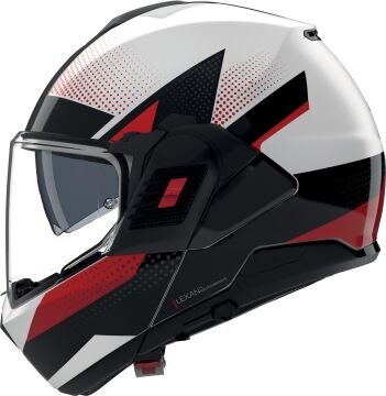 Nolan N120-1 Ciclone Çene Arkaya Açılır Kask Siyah-Beyaz-Kırmızı