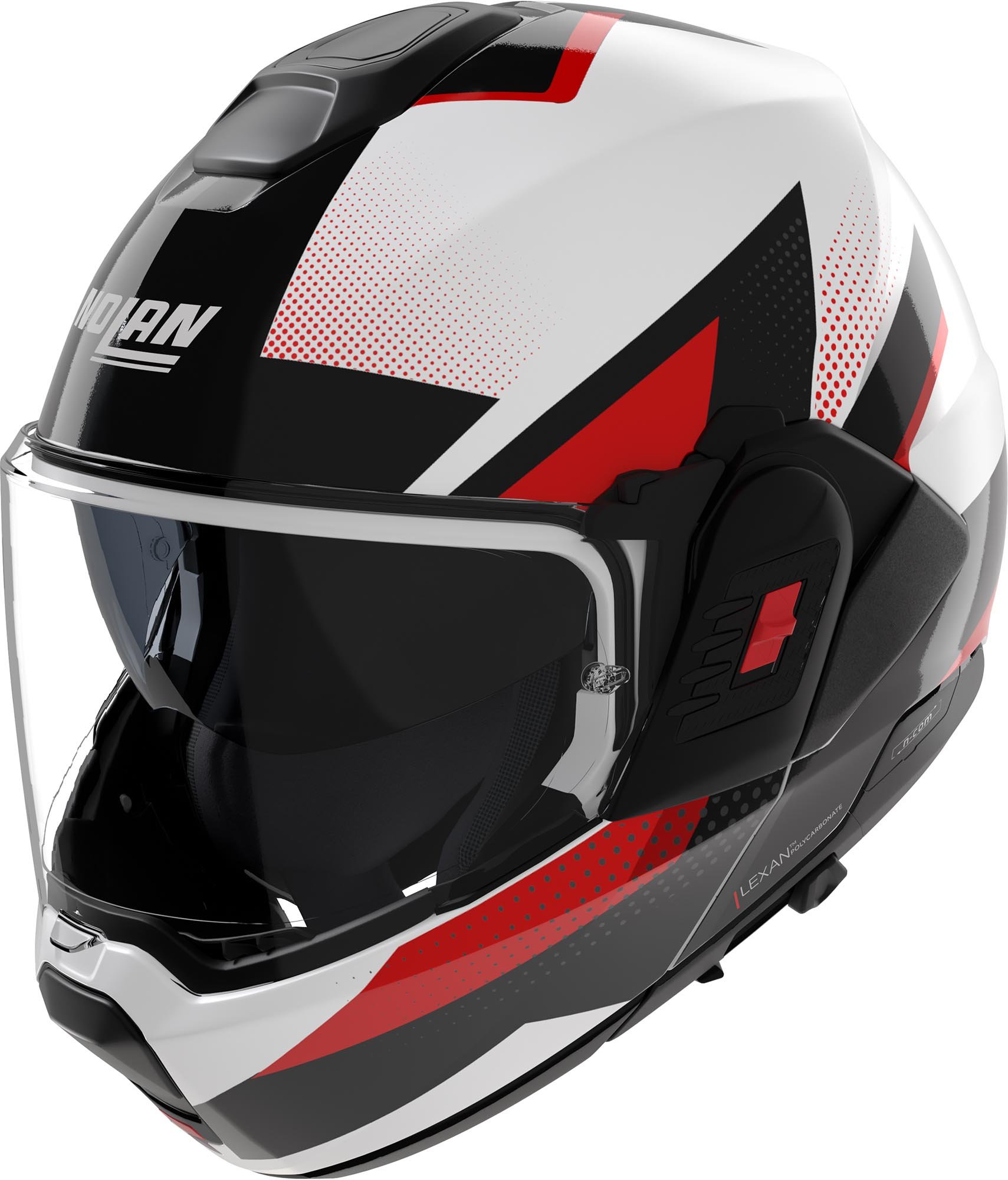 Nolan N120-1 Ciclone Çene Arkaya Açılır Kask Siyah-Beyaz-Kırmızı