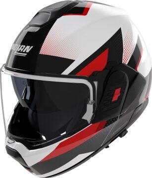 Nolan N120-1 Ciclone Çene Arkaya Açılır Kask Siyah-Beyaz-Kırmızı