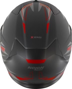 Nolan X-904 Ultra Carbon Rombo I-ESS Kapalı Kask Gri-Kırmızı