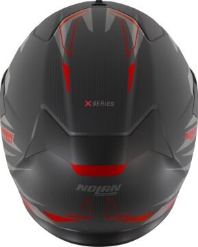 Nolan X-904 Ultra Carbon Rombo I-ESS Kapalı Kask Gri-Kırmızı