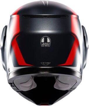 AGV Streetmodular Resia Kapalı Kask Mat Gri-Kırmızı