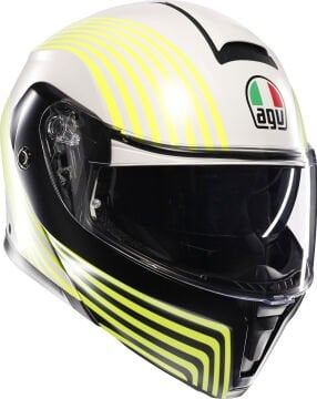 AGV Streetmodular Iseo Kapalı Kask Beyaz-Sarı